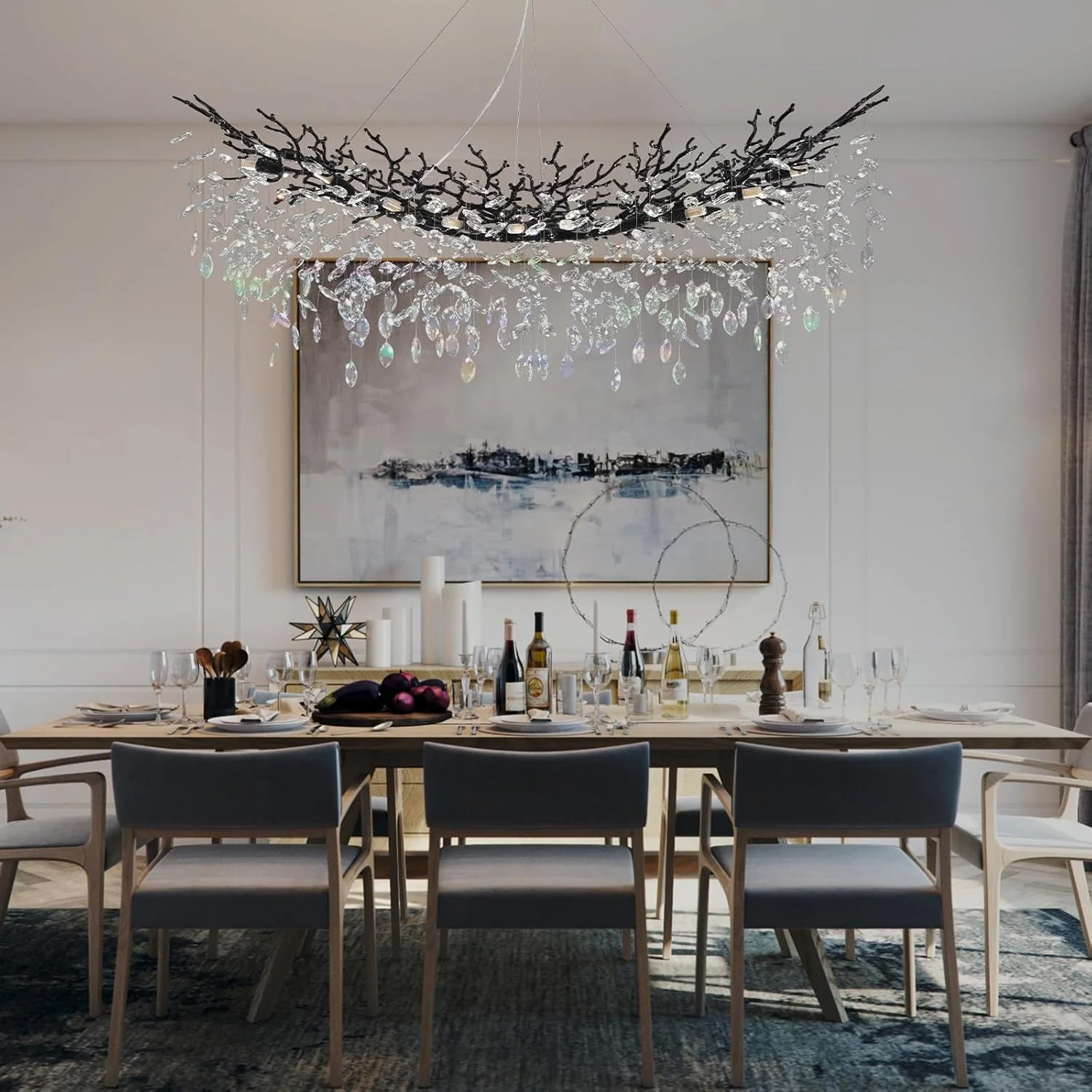 Solara Rectangular Tree Branch Chandelier 55" 72" Tree Branch - Image 39
