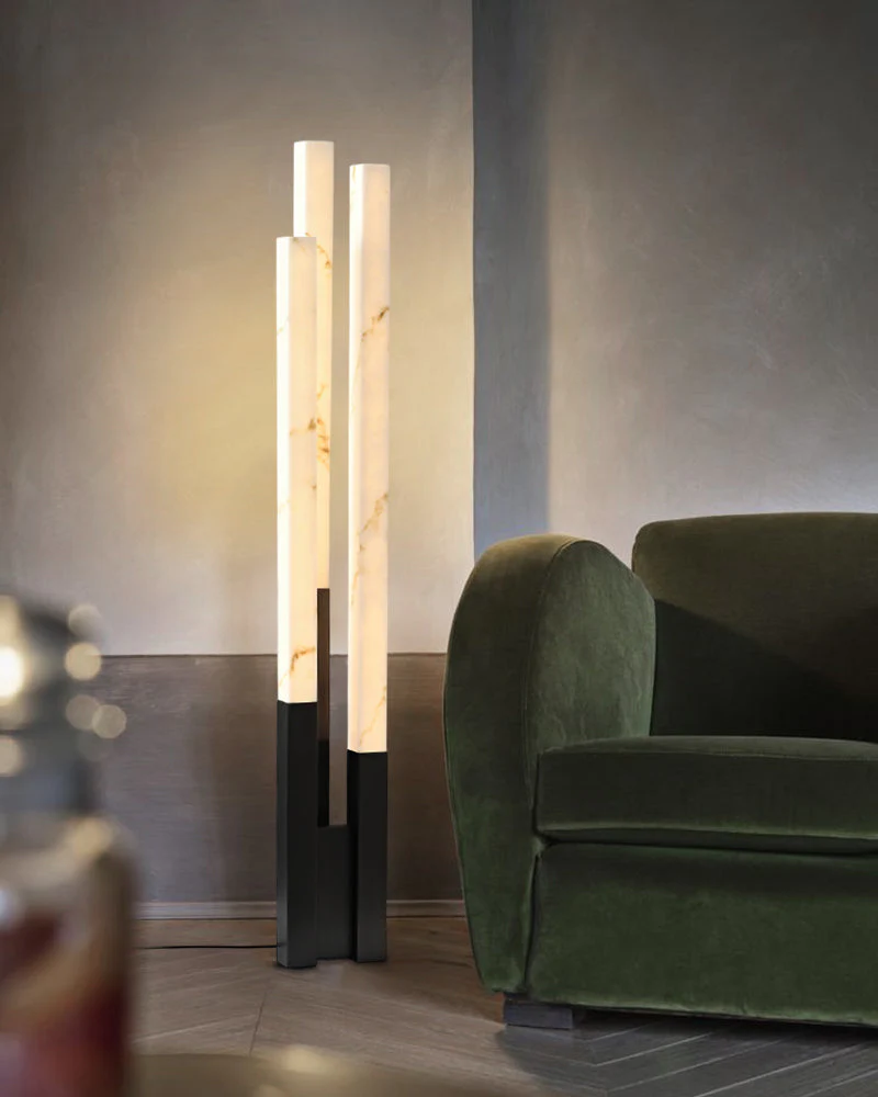 Modern Soft Glow LED Alabaster High Standing Floor Lamp - Image 2