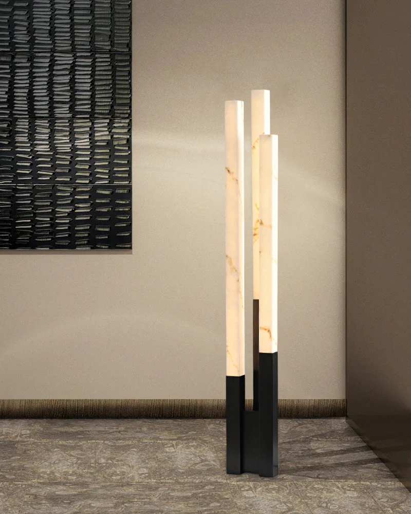 Modern Soft Glow LED Alabaster High Standing Floor Lamp - Image 6