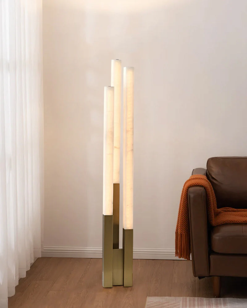 Modern Soft Glow LED Alabaster High Standing Floor Lamp - Image 8