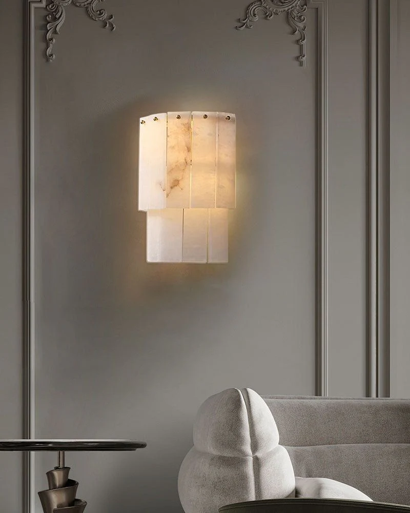 Modern White Alabaster Shade Multi-Layer Rectangle Chandelier - Image 9