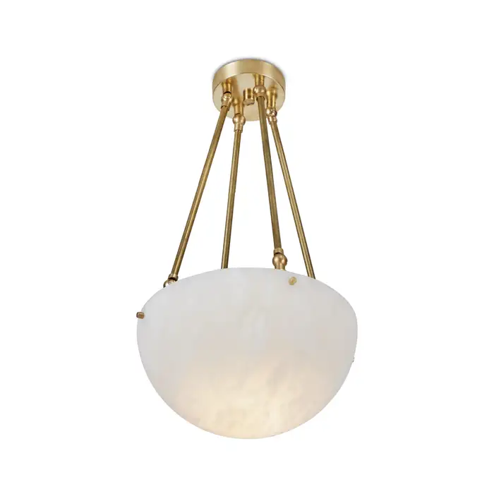 'Moon' Alabaster and Brass Pendant Lamp by Denis De La Mesiere - Image 10