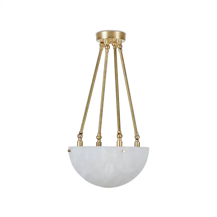 'Moon' Alabaster and Brass Pendant Lamp by Denis De La Mesiere - Image 3