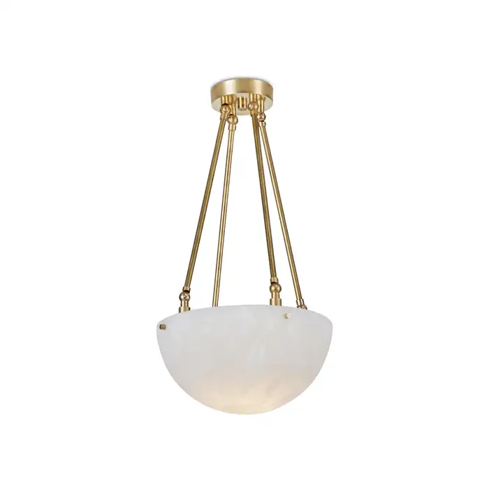 'Moon' Alabaster and Brass Pendant Lamp by Denis De La Mesiere - Image 7