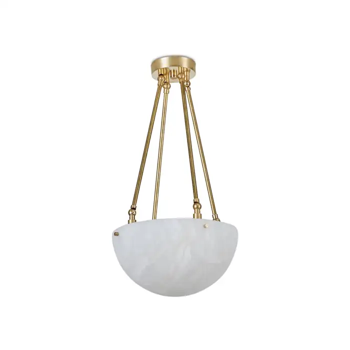 'Moon' Alabaster and Brass Pendant Lamp by Denis De La Mesiere - Image 8