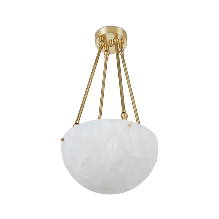 'Moon' Alabaster and Brass Pendant Lamp by Denis De La Mesiere - Image 9