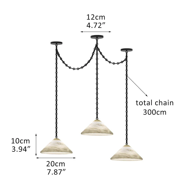 Multi-Head Matte White Alabaster Cone Hanging Kitchen Pendant Light - Image 24