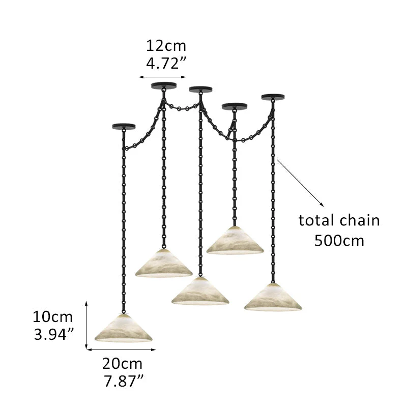 Multi-Head Matte White Alabaster Cone Hanging Kitchen Pendant Light - Image 26