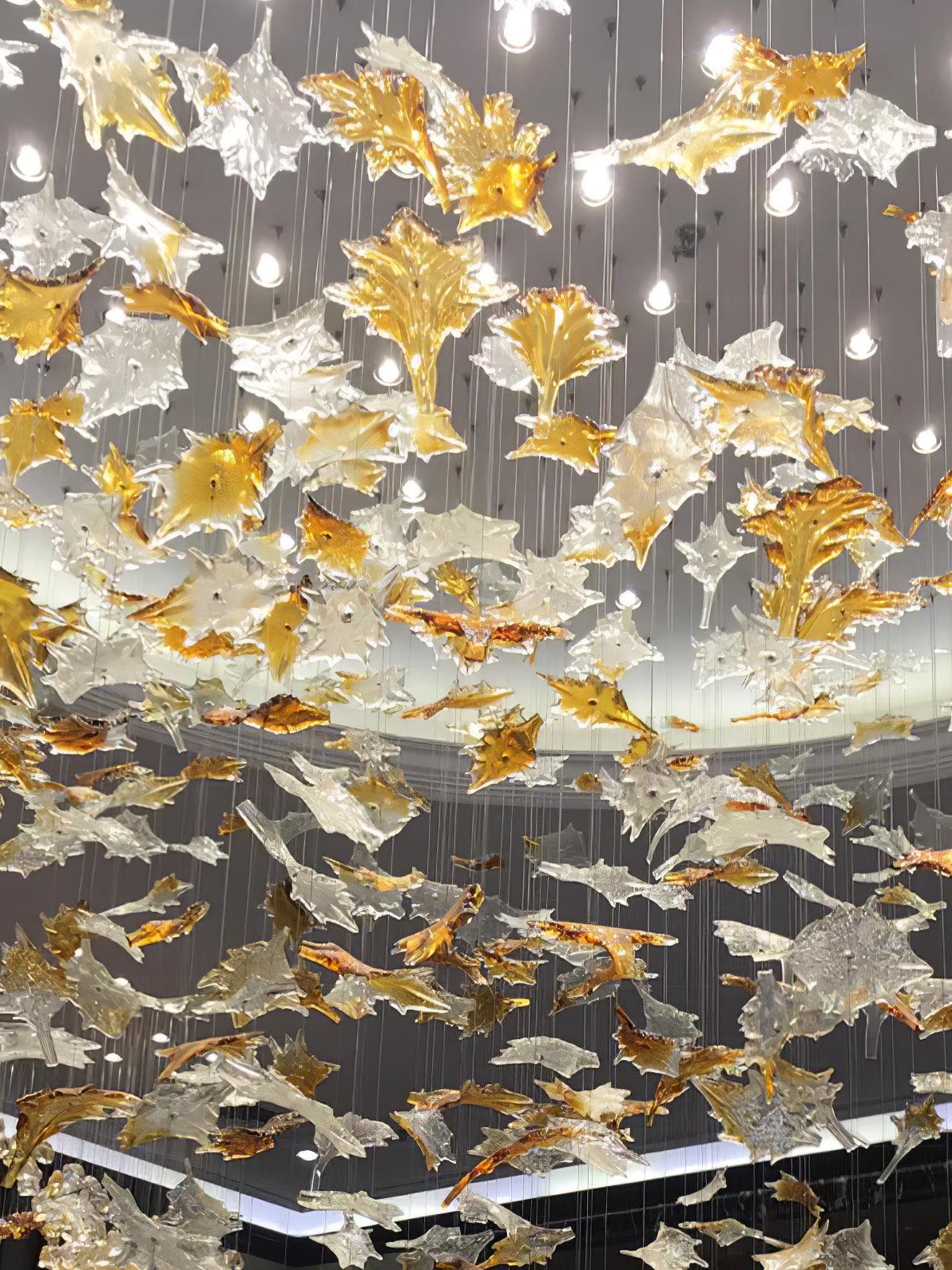 Multicolor Crystal Maple Leaf Chandelier - Image 13
