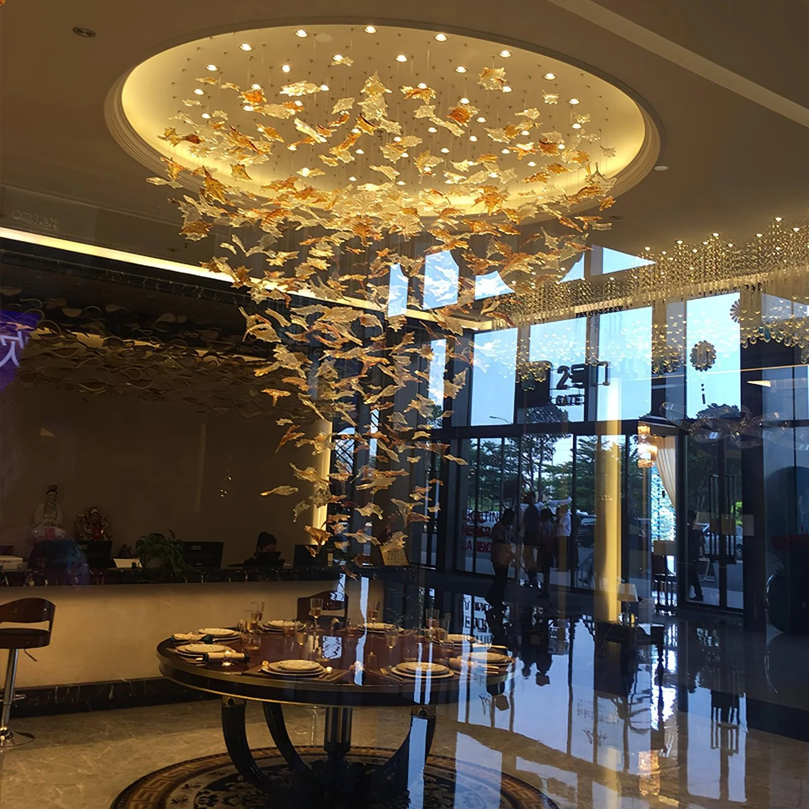 Multicolor Crystal Maple Leaf Chandelier - Image 26
