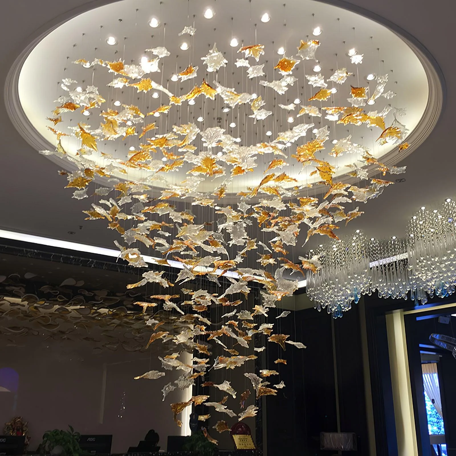 Multicolor Crystal Maple Leaf Chandelier - Image 29