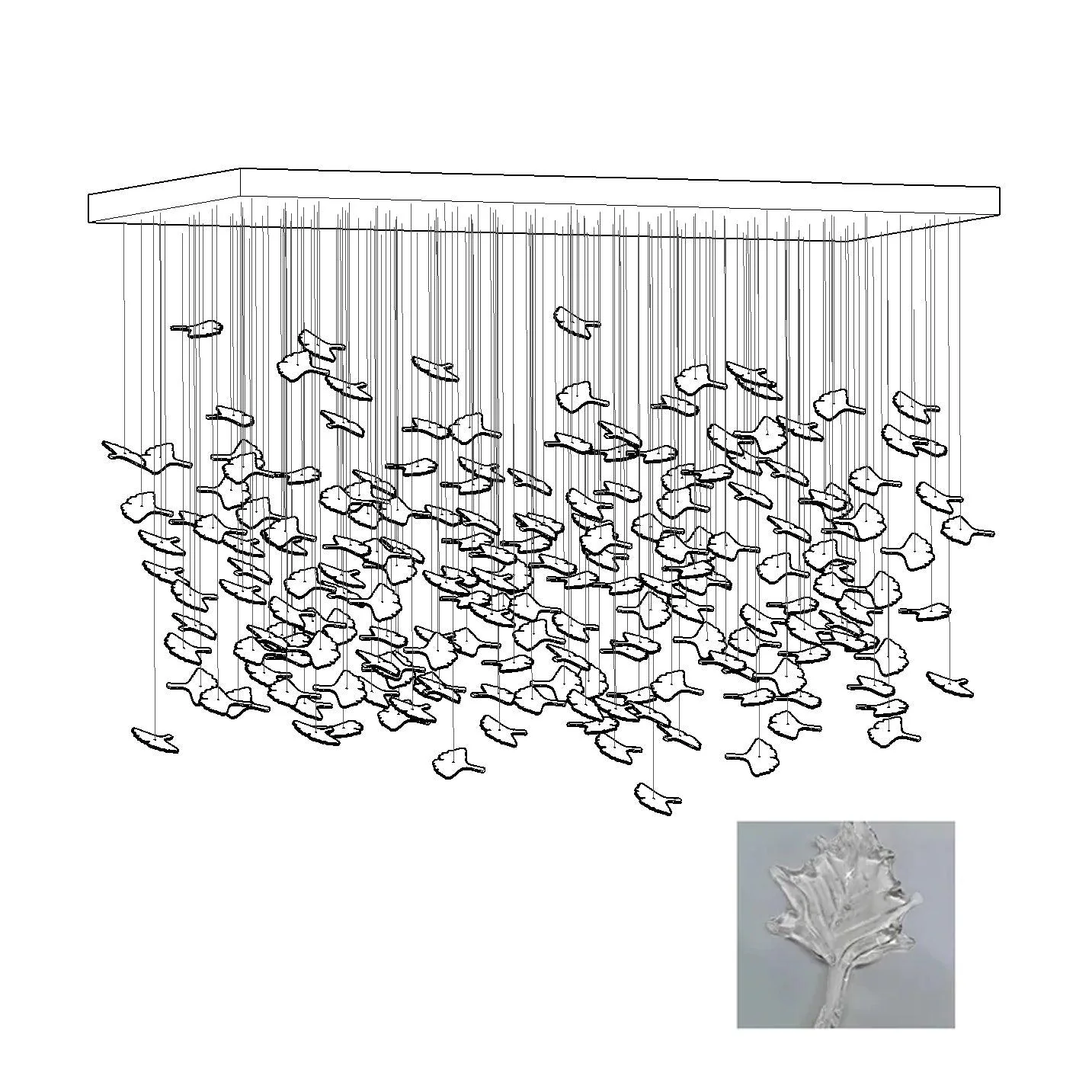 Multicolor Crystal Maple Leaf Chandelier - Image 35