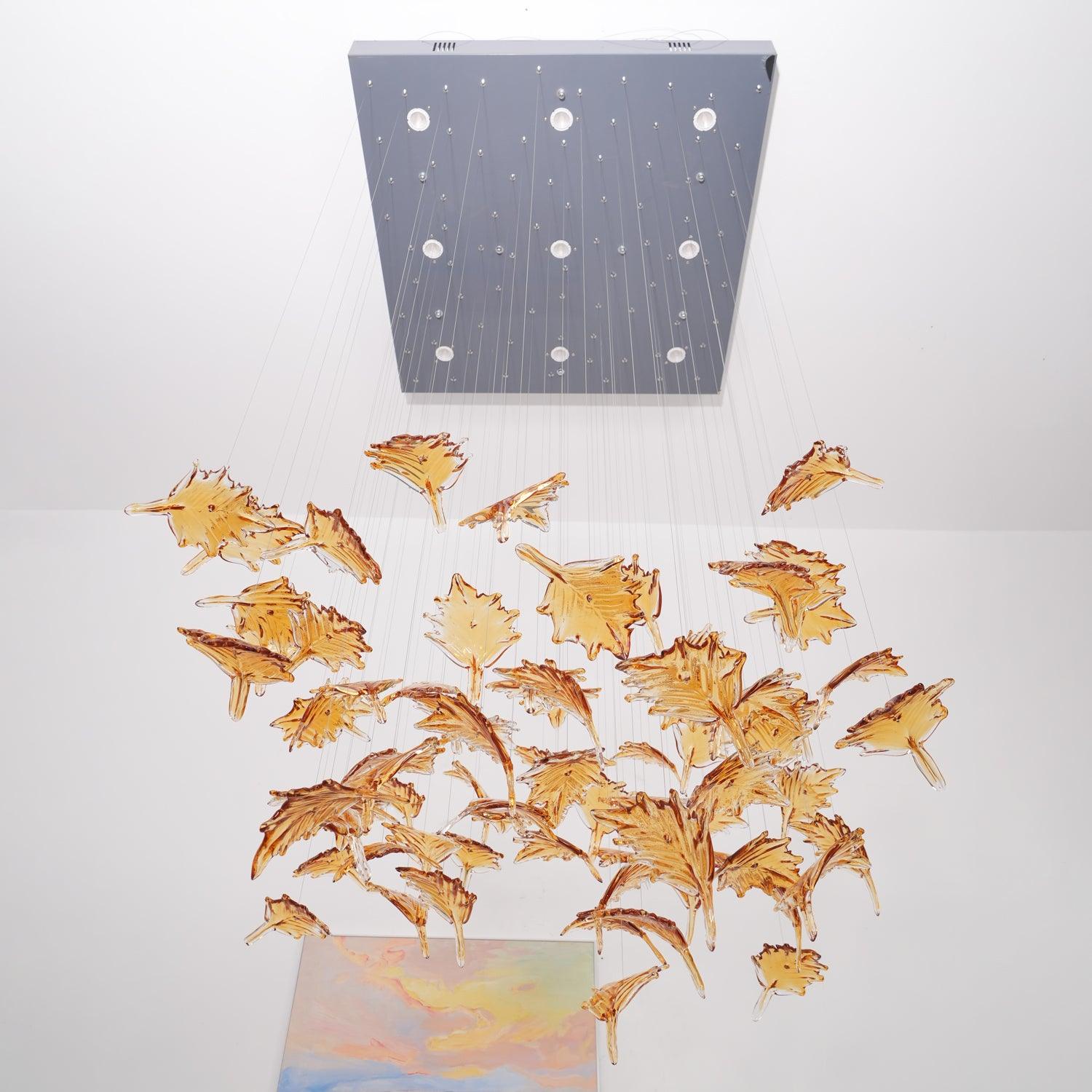 Multicolor Crystal Maple Leaf Chandelier - Image 47