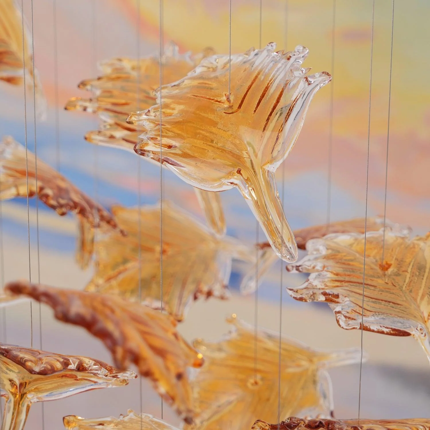 Multicolor Crystal Maple Leaf Chandelier - Image 49