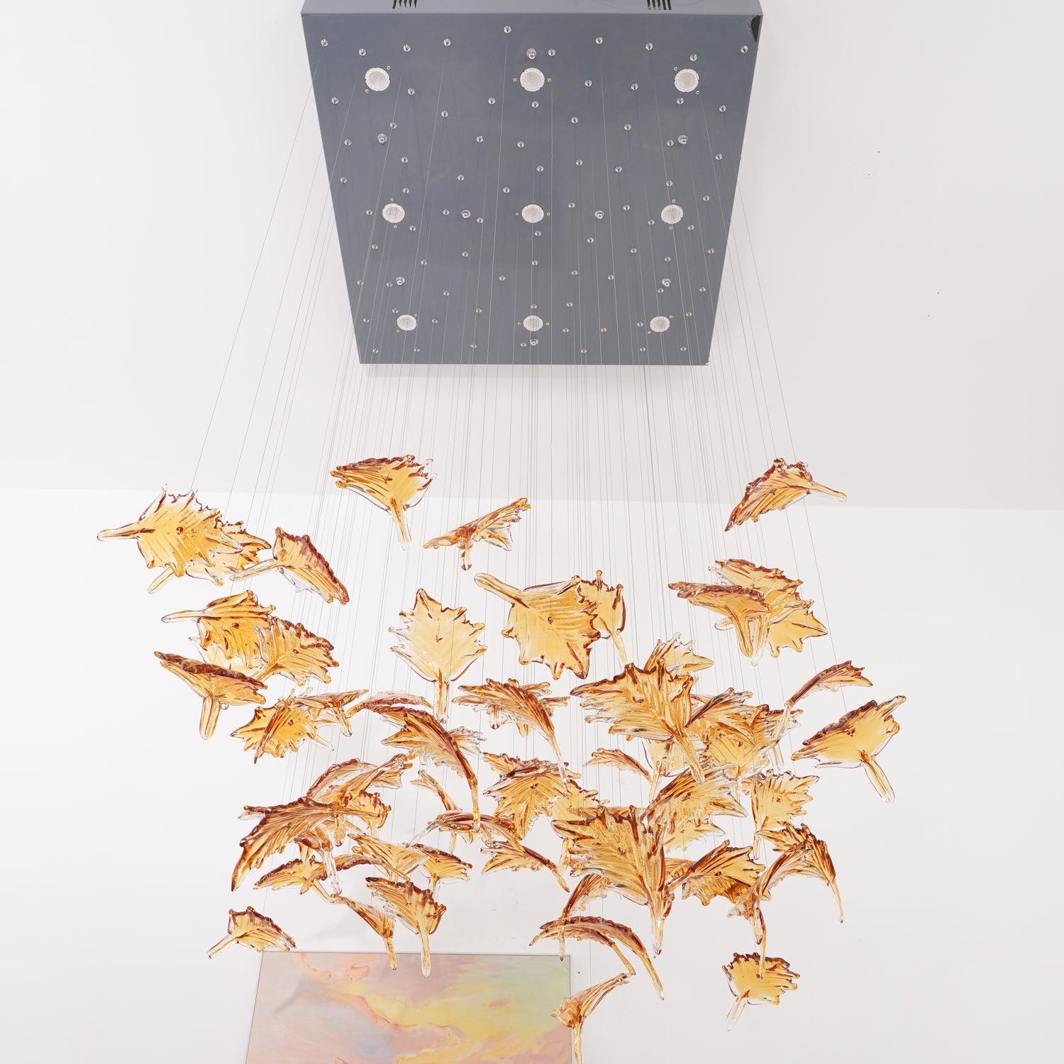 Multicolor Crystal Maple Leaf Chandelier - Image 51