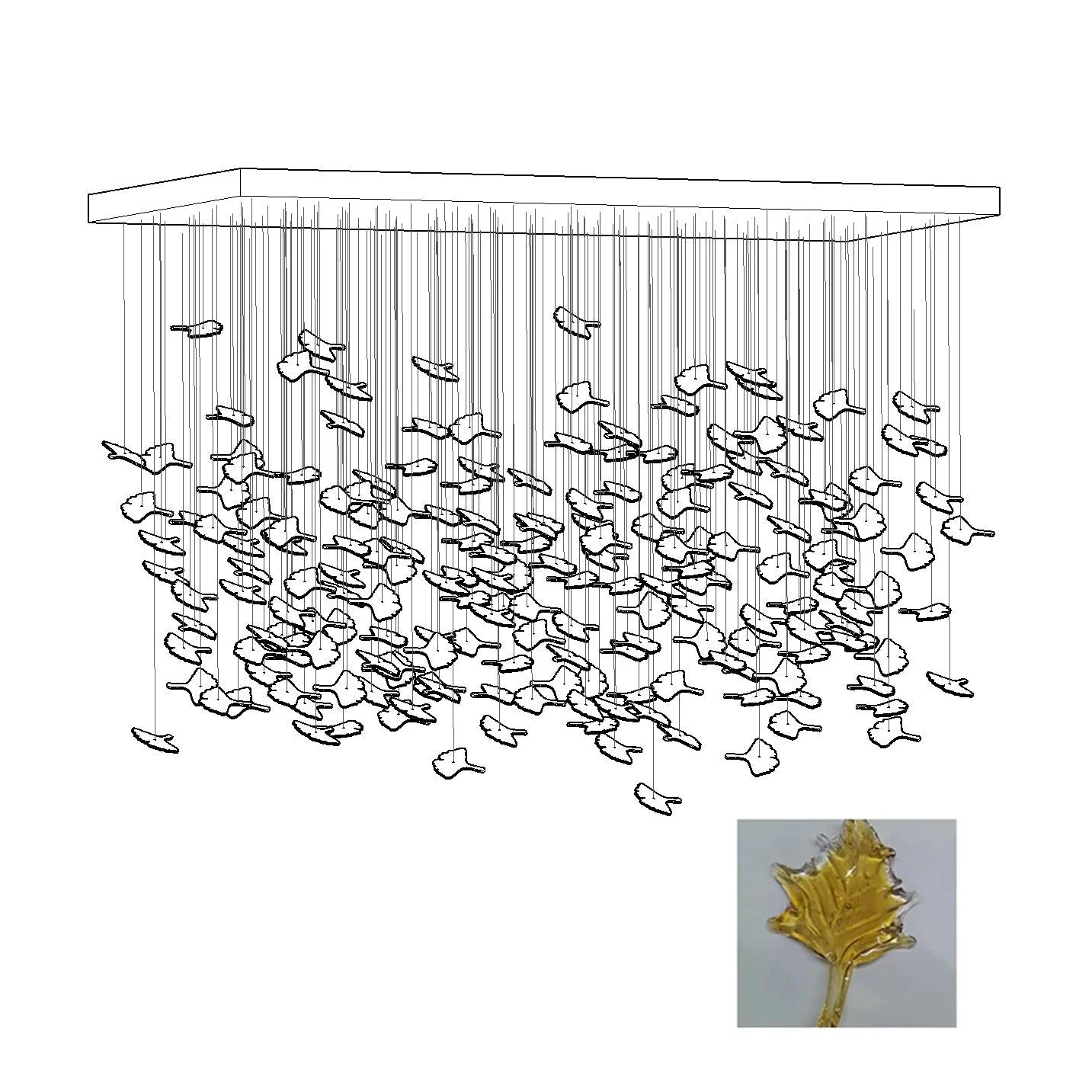 Multicolor Crystal Maple Leaf Chandelier - Image 62