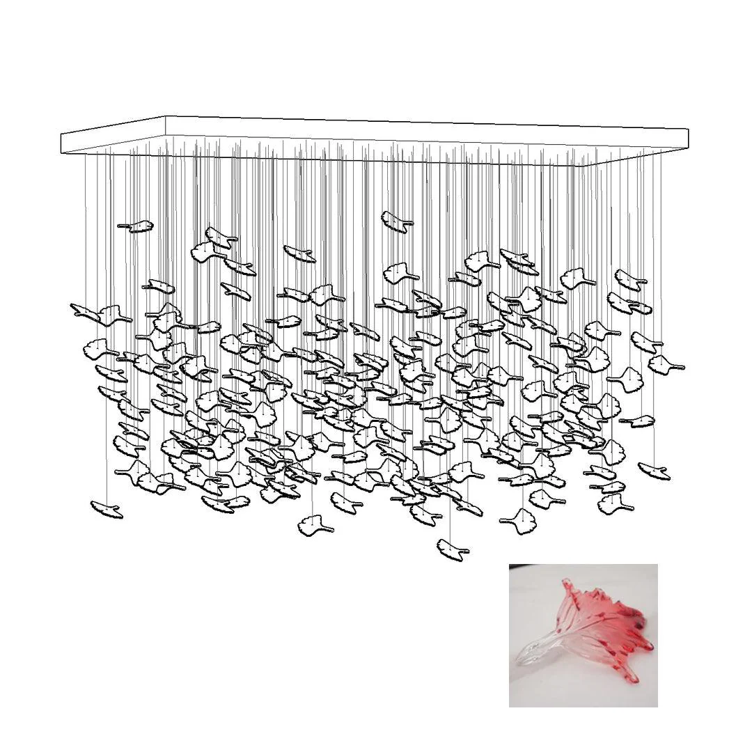 Multicolor Crystal Maple Leaf Chandelier - Image 64