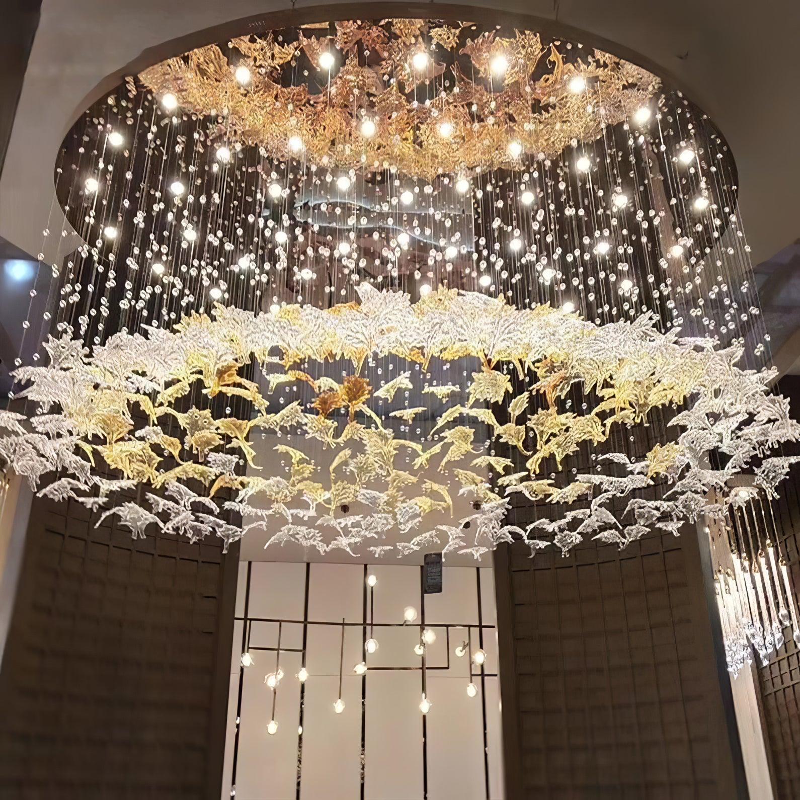 Multicolor Crystal Maple Leaf Chandelier - Image 7