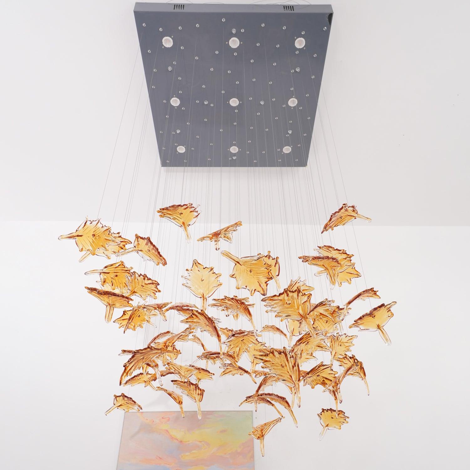 Multicolor Crystal Maple Leaf Chandelier - Image 8