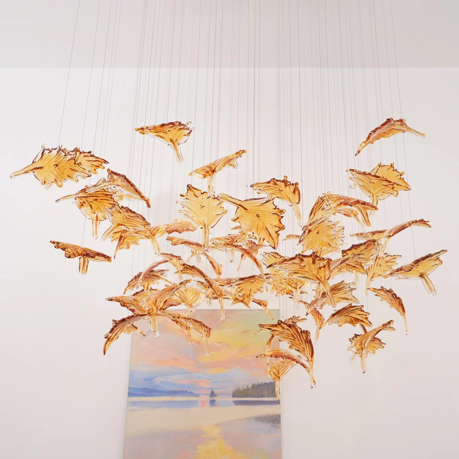 Multicolor Crystal Maple Leaf Chandelier - Image 9
