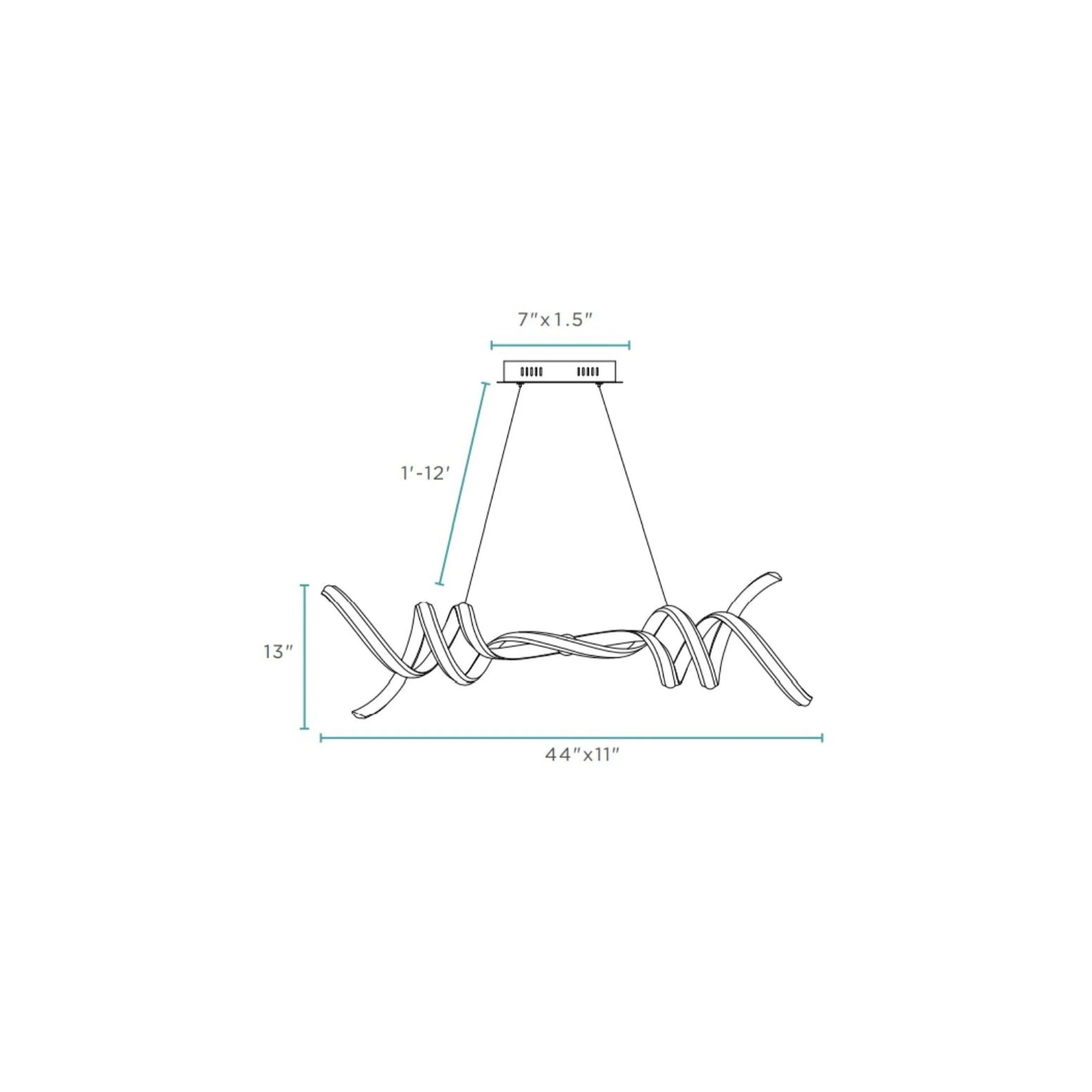 Munich LED Horizontal Chandelier // Black - Image 7