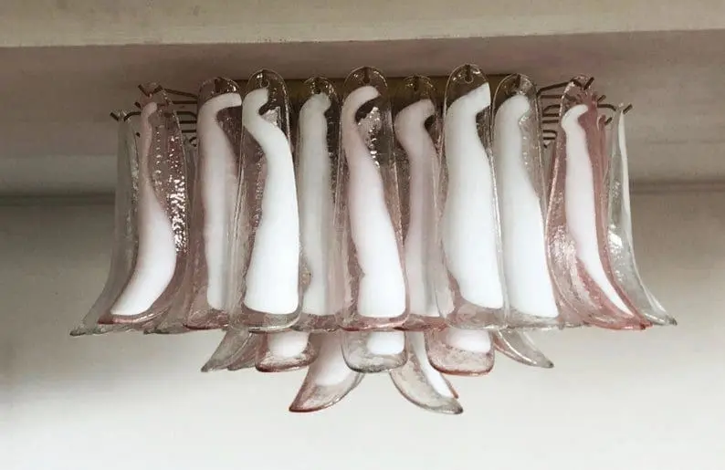 Murano Ceiling lamp – 64 petals – Pink/White - Image 2