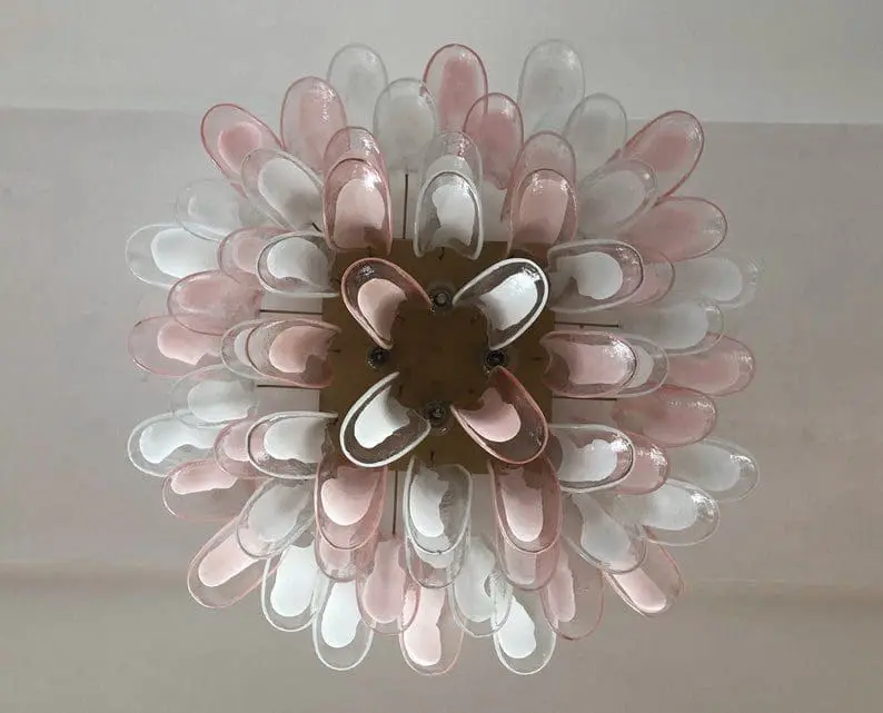 Murano Ceiling lamp – 64 petals – Pink/White - Image 5