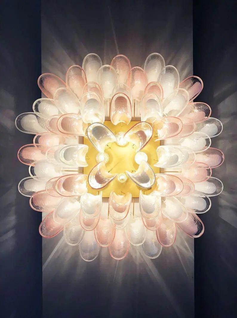 Murano Ceiling lamp – 64 petals – Pink/White - Image 7