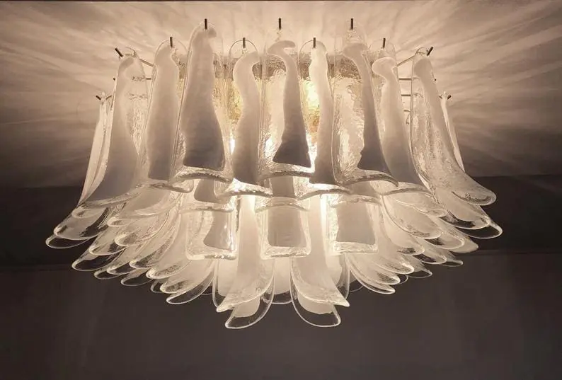 Murano Ceiling lamp – 64 petals – Transparent/White - Image 11