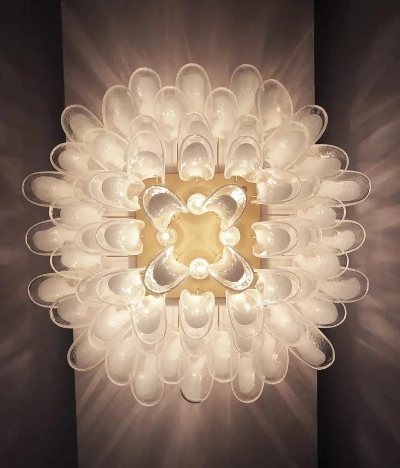Murano Ceiling lamp – 64 petals – Transparent/White - Image 8