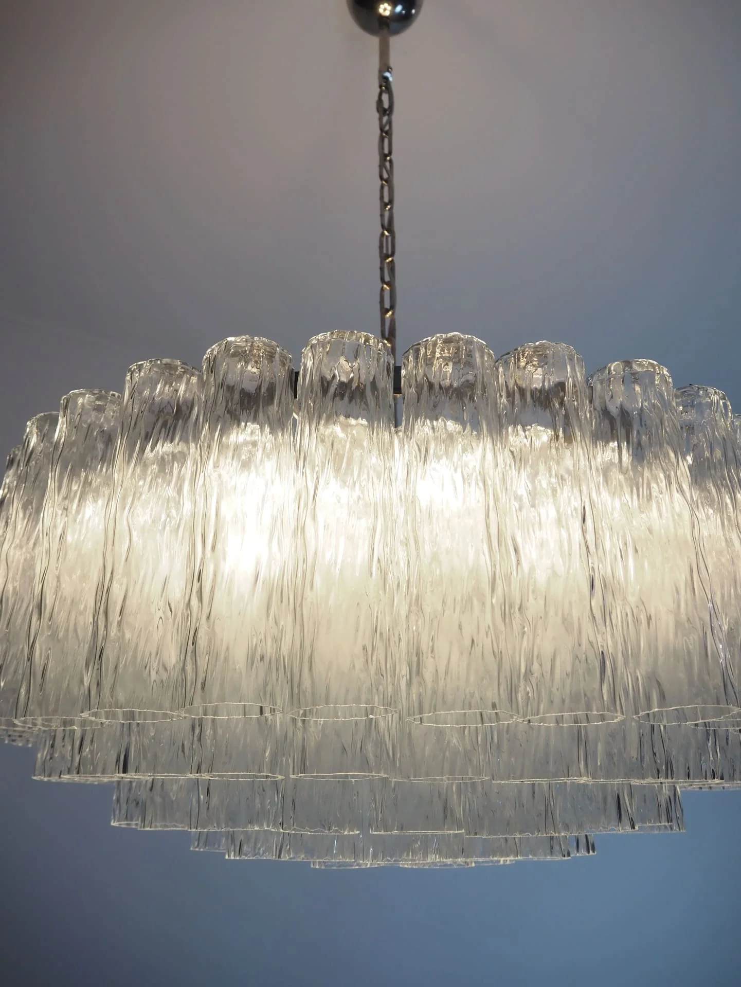 Murano Chandelier – 101 Tuber – Textured – Transparent - Image 4