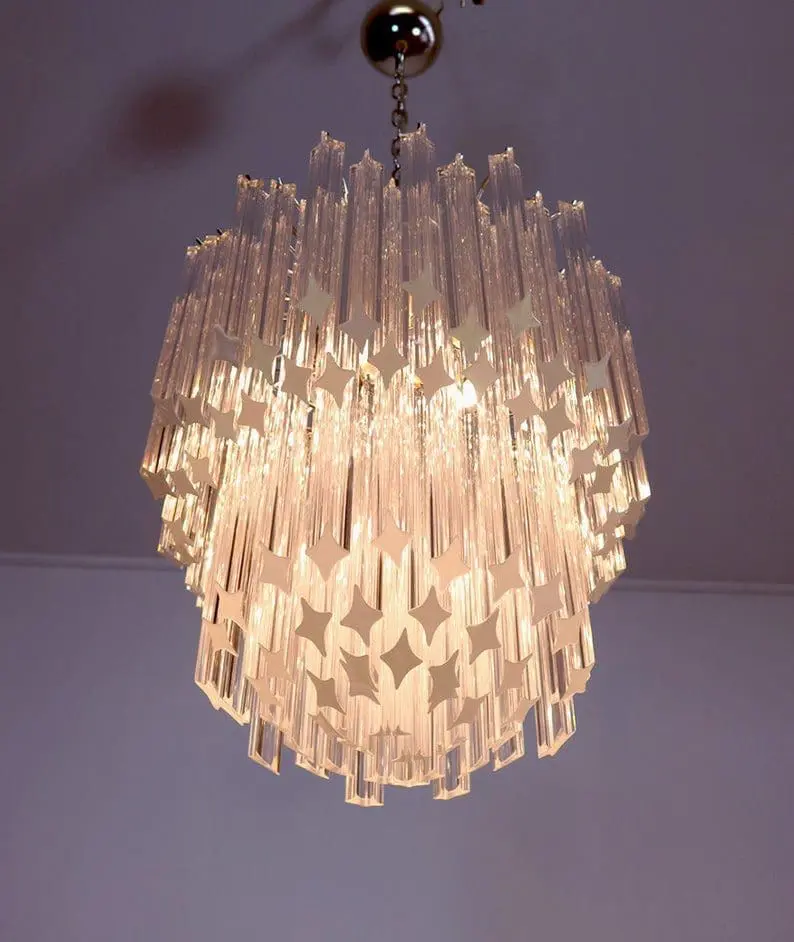 Murano Chandelier – 107 prisms – Transparent - Image 3
