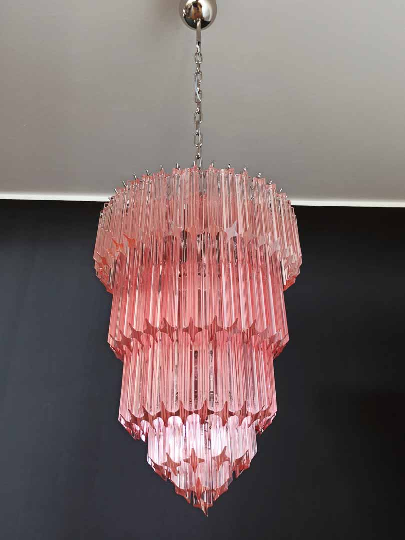 Murano Chandelier – 112 prisms – Pink - Image 10