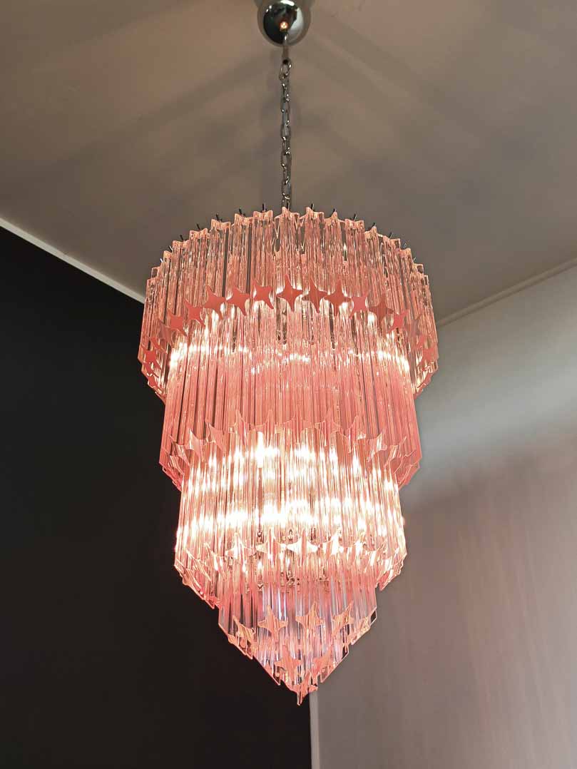 Murano Chandelier – 112 prisms – Pink - Image 2