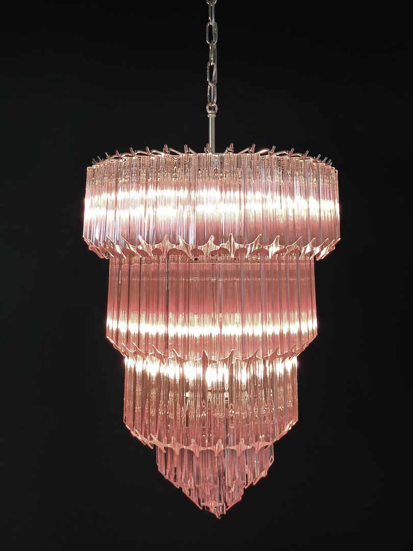 Murano Chandelier – 112 prisms – Pink - Image 21