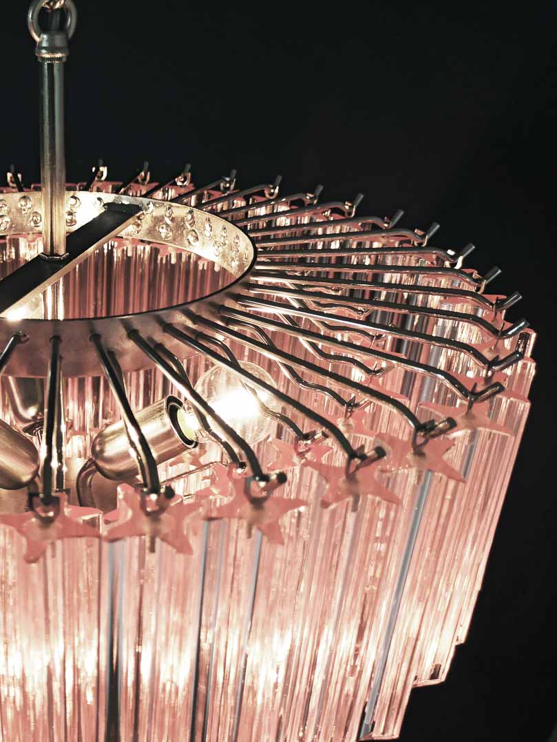 Murano Chandelier – 112 prisms – Pink - Image 23