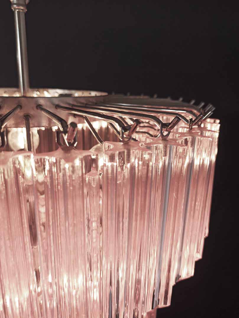 Murano Chandelier – 112 prisms – Pink - Image 25