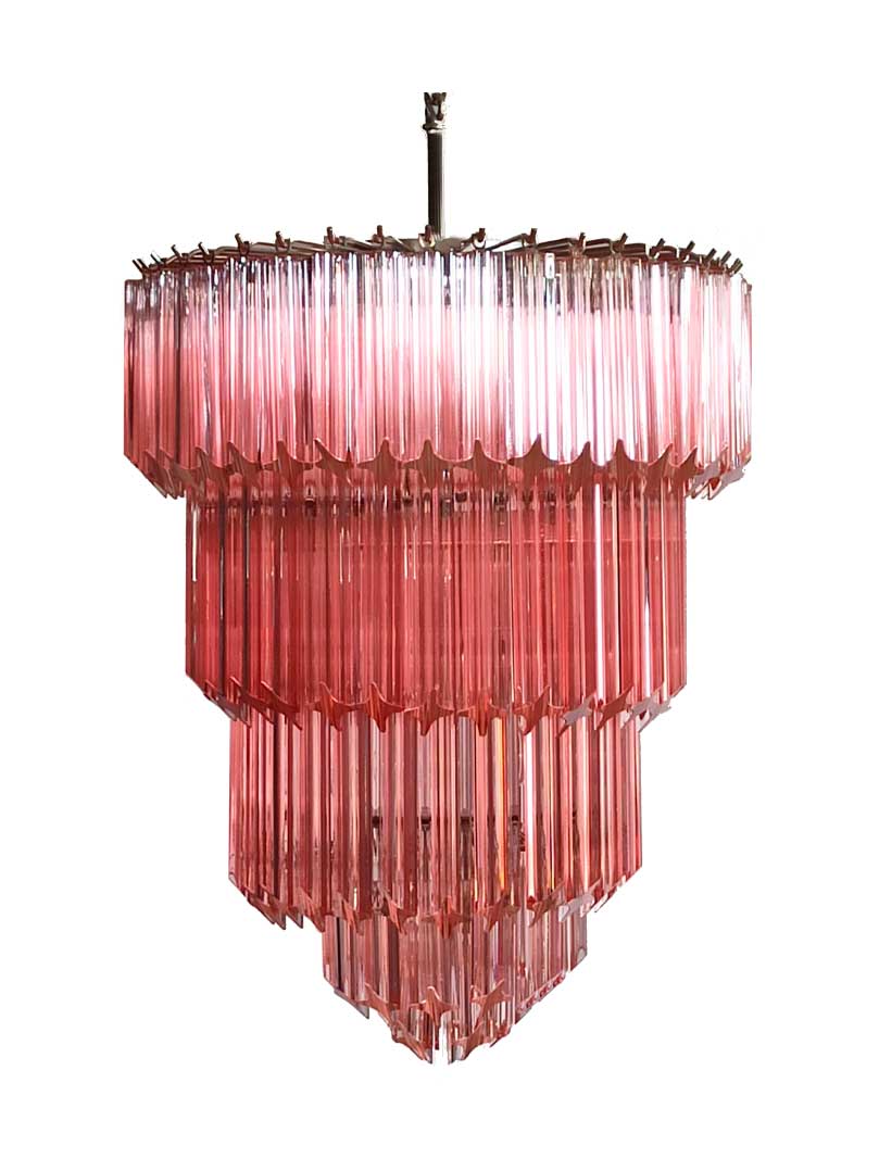 Murano Chandelier – 112 prisms – Pink - Image 26