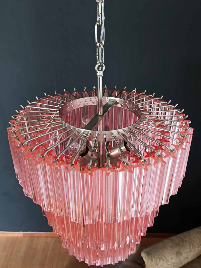 Murano Chandelier – 112 prisms – Pink - Image 4