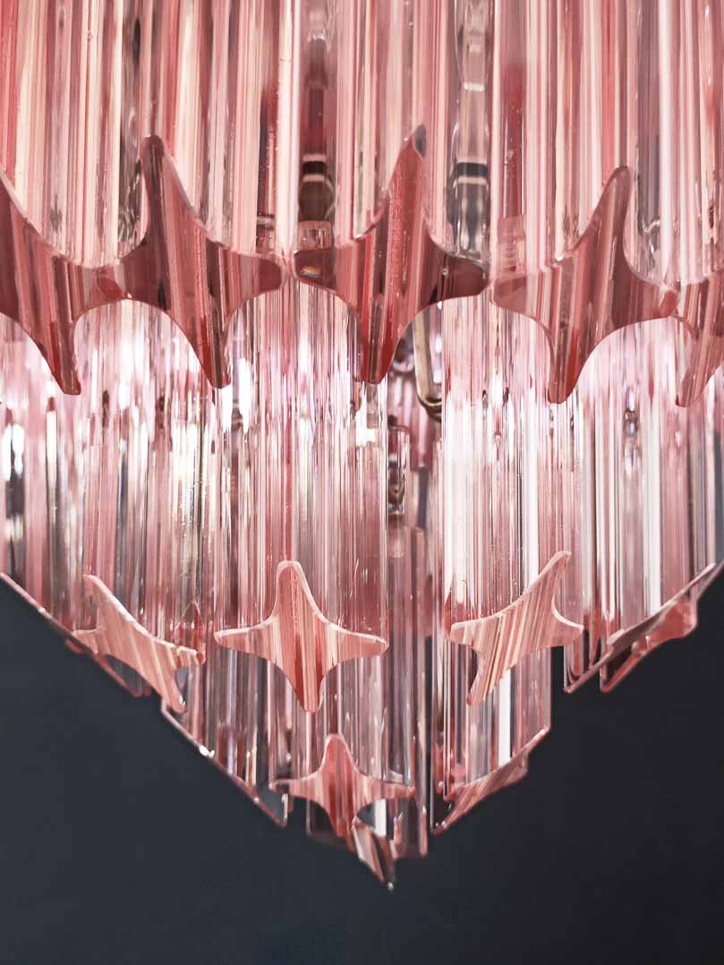 Murano Chandelier – 112 prisms – Pink - Image 8