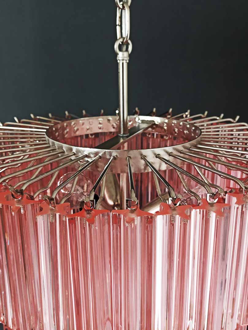 Murano Chandelier – 112 prisms – Pink - Image 9