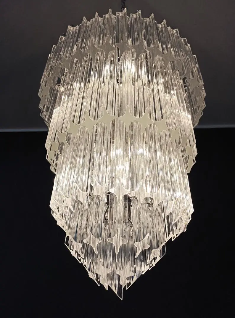 Murano Chandelier – 112 prisms – Transparent - Image 2