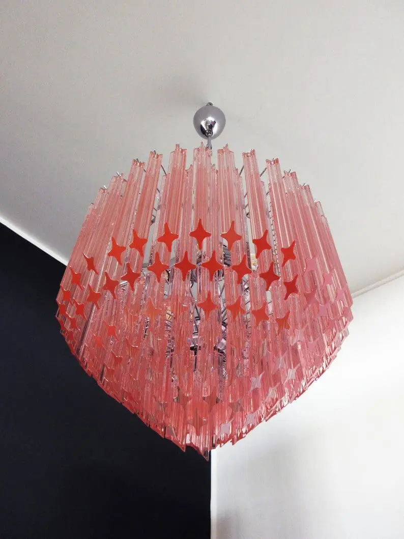 Murano Chandelier – 163 prisms – Pink - Image 2