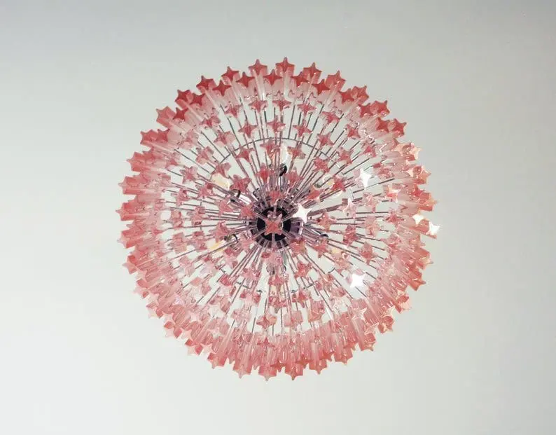 Murano Chandelier – 163 prisms – Pink - Image 3