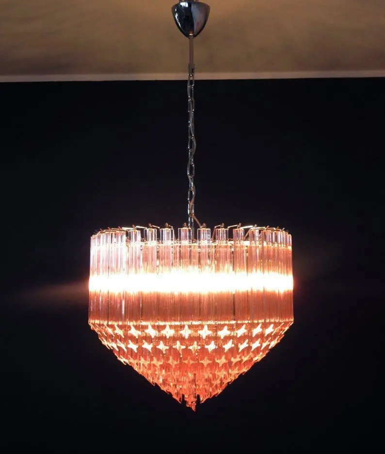 Murano Chandelier – 163 prisms – Pink - Image 4