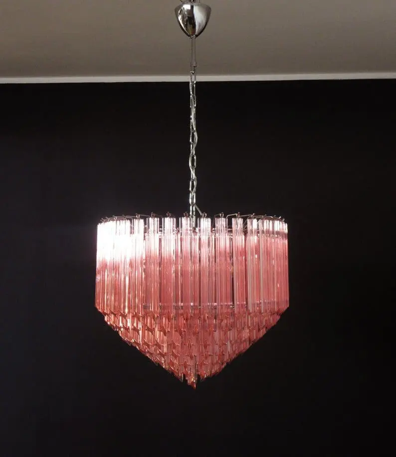 Murano Chandelier – 163 prisms – Pink - Image 7