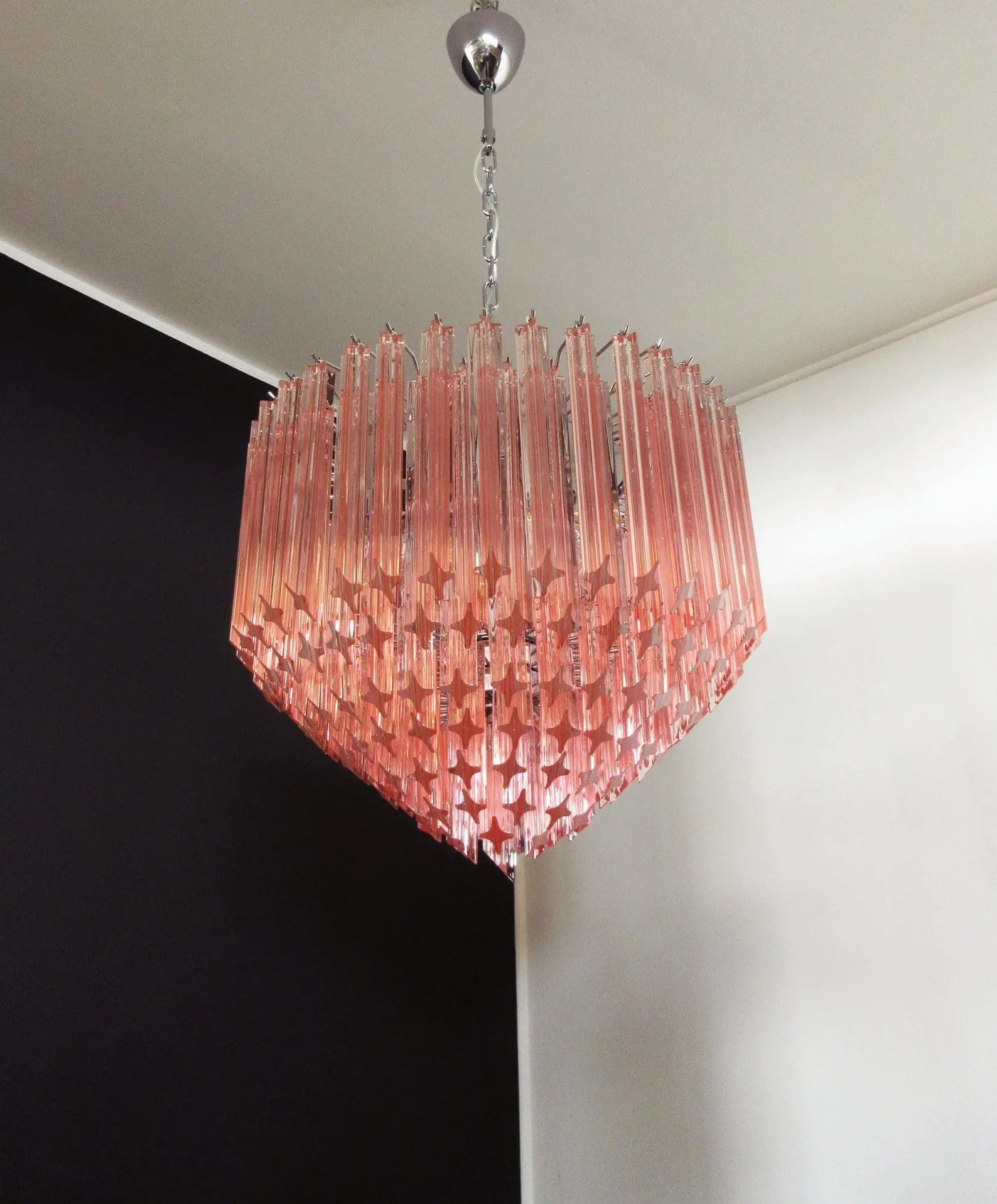Murano Chandelier – 163 prisms – Pink - Image 8