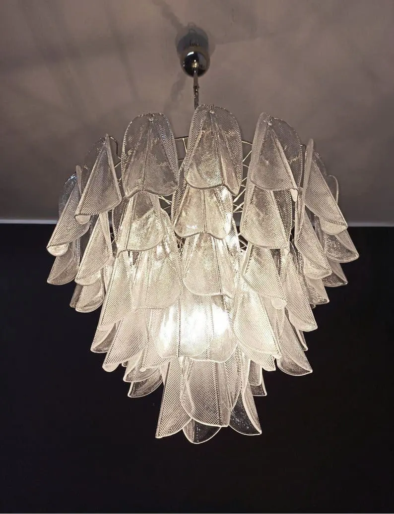 Murano Chandelier – 23 Rondini – Granigliar – Transparent - Image 2