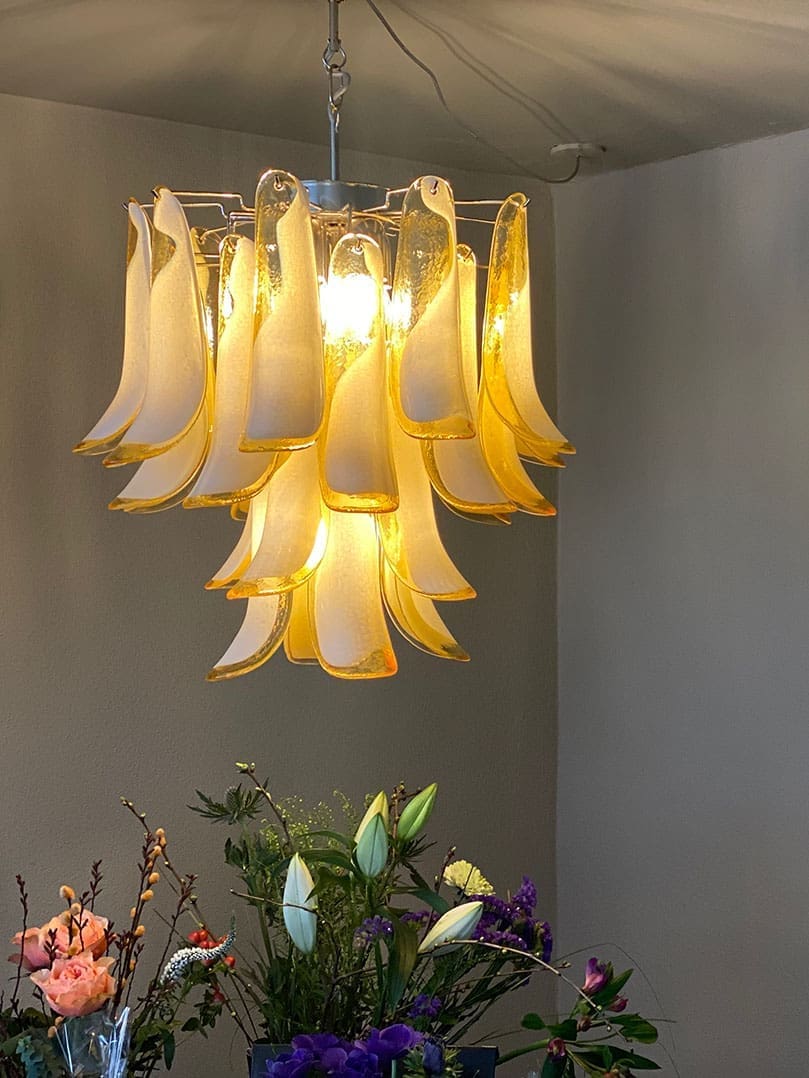 Murano Chandelier – 26 petals – Amber - Image 3