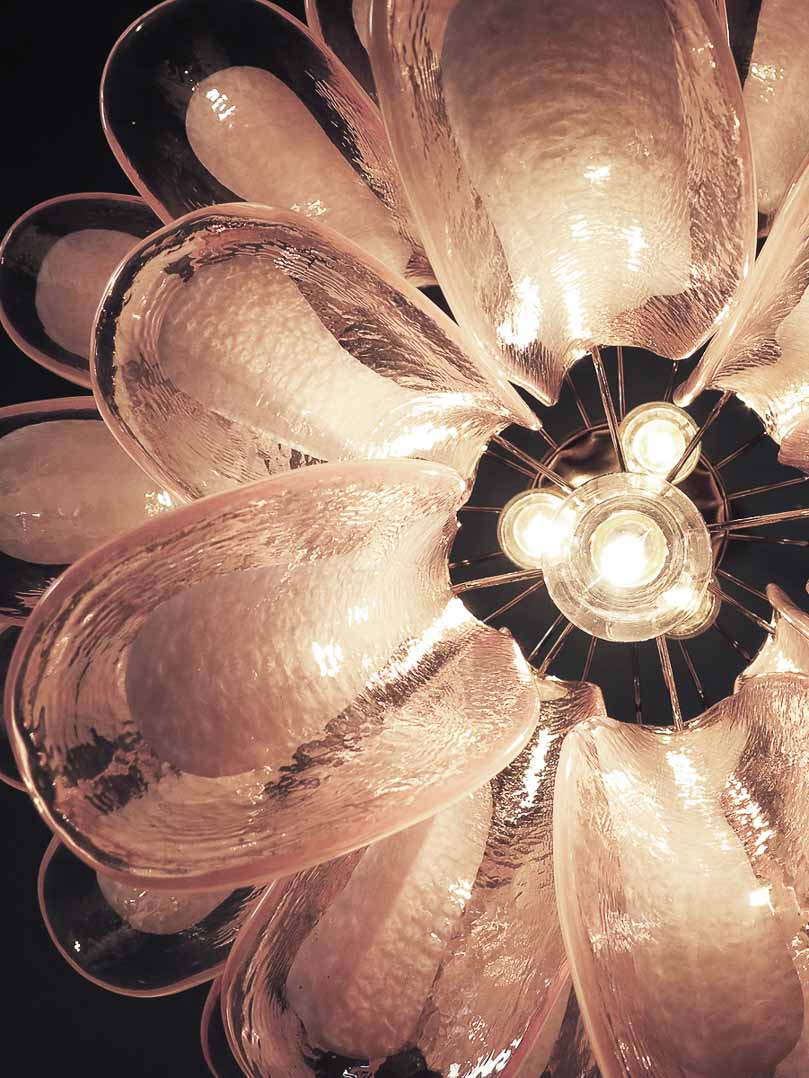 Murano Chandelier – 26 petals – Pink - Image 10